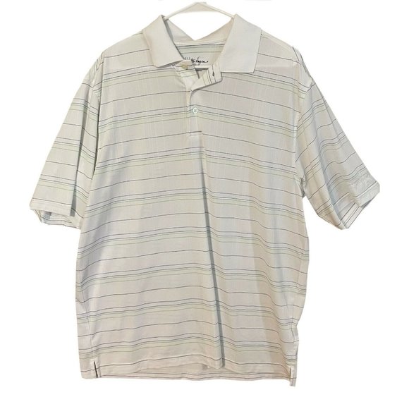 Walter Hagen White Striped Mens Large Golf Polo - Picture 1 of 8